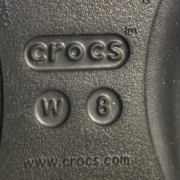 Women's Size 8 - Crocs Sienna Ballet Shoes Black Cap Toe Casual Slip On Flats - Picture 11 of 11
